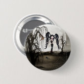 Sepia Gothic Girl Ronde Button 5,7 Cm (Voorkant /achterkant)