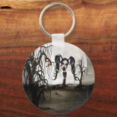 Sepia Gothic Girl Sleutelhanger (Voorkant)