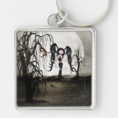 Sepia Gothic Girl Sleutelhanger (Voorkant)