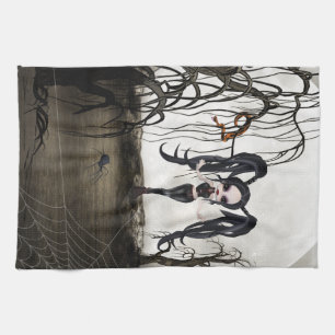 Sepia Gothic Girl Theedoek