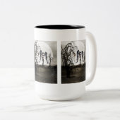 Sepia Gothic Girl Tweekleurige Koffiemok (Voorkant rechts)