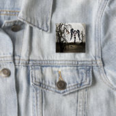 Sepia Gothic Girl Vierkante Button 5,1 Cm (In situ)