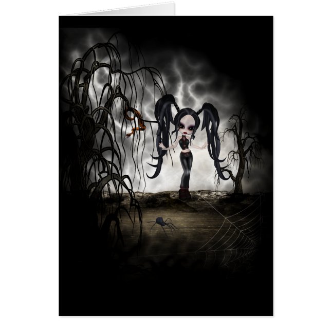 Sepia Gothic Girl Vignette (Voorkant)