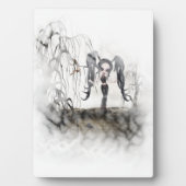 Sepia Gothic Girl Vignette Fotoplaat (voorkant)