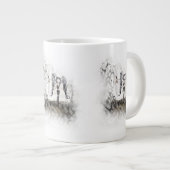 Sepia Gothic Girl Vignette Grote Koffiekop (Voorkant rechts)