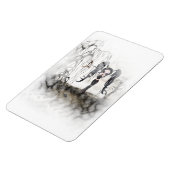 Sepia Gothic Girl Vignette Magneet (Linkerzijde)