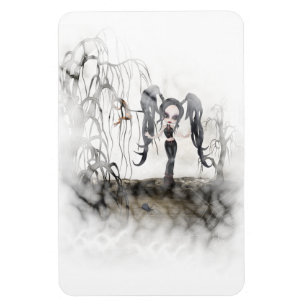 Sepia Gothic Girl Vignette Magneet