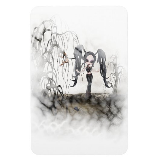 Sepia Gothic Girl Vignette Magneet (Verticaal)