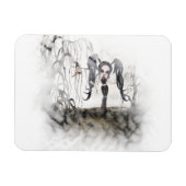 Sepia Gothic Girl Vignette Magneet (Horizontaal)