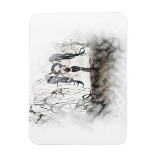 Sepia Gothic Girl Vignette Magneet