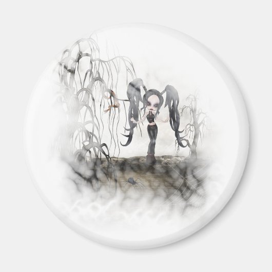 Sepia Gothic Girl Vignette Magneet (Voorkant)