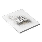 Sepia Gothic Girl Vignette Notitieblok (Schuin)