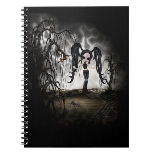 Sepia Gothic Girl Vignette Notitieboek