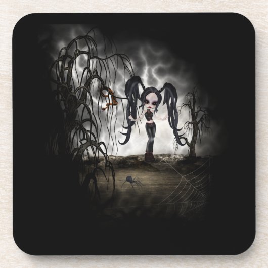 Sepia Gothic Girl Vignette Onderzetter (Voorkant)