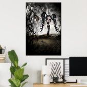 Sepia Gothic Girl Vignette Poster (Thuiskantoor)