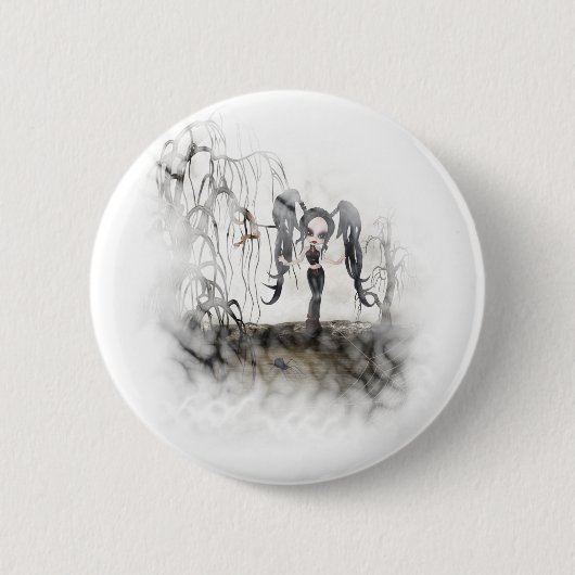 Sepia Gothic Girl Vignette Ronde Button 5,7 Cm (Voorkant)