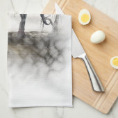 Sepia Gothic Girl Vignette Theedoek (Quarter Fold)