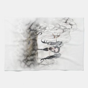 Sepia Gothic Girl Vignette Theedoek