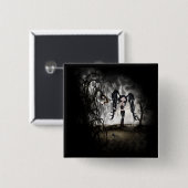 Sepia Gothic Girl Vignette Vierkante Button 5,1 Cm (Voorkant /achterkant)