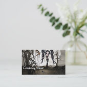 Sepia Gothic Girl Visitekaartje (Staand voorkant)