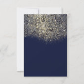 Sepia Goud Glitterend Glans Blauw Marine Uitnodigi Kaart (Achterkant)