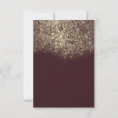 Sepia Goud Glitterende Burgundy Uitnodiging (Achterkant)