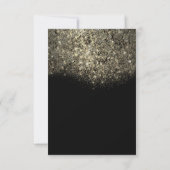 Sepia Goud Glitterende Zwarte Uitnodiging (Achterkant)