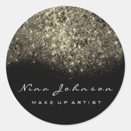 Sepia Goud Zwart Wit Make-up Artiest Beauty Ronde Sticker