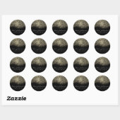 Sepia Goud Zwart Wit Make-up Artiest Beauty Ronde Sticker (Vel)
