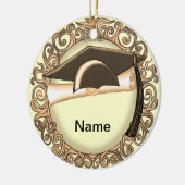 Sepia Graduation Cap custom ornament (Links)