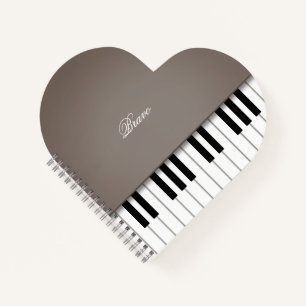 Sepia Grand Piano Muziek Toetsenbord Aangepast Notitieboek