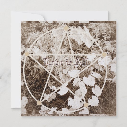 Sepia Grapevine Wedding/Handfasting Pentacle Suite Kaart (Achterkant)