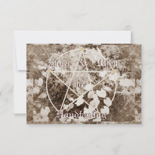 Sepia Grapevine Wedding/Handfasting Pentacle Trad. Kaart