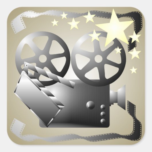 Sepia Grey Film Cinema Theatre Sticker (Voorkant)