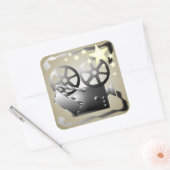 Sepia Grey Film Cinema Theatre Sticker (Envelop)