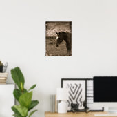 Sepia Grunge Horse Poster (Thuiskantoor)