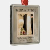 Sepia heeft net 1 kerstjaar gehuwd metalen ornament (Rechts)