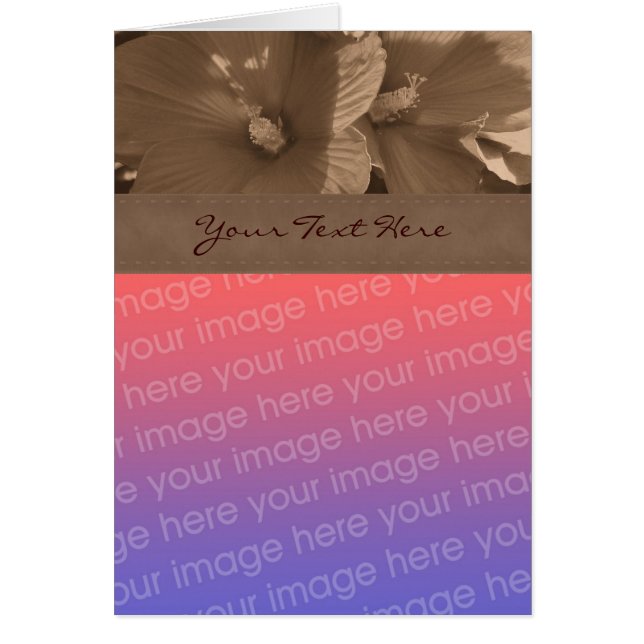 Sepia Hibiscus Flower Photo Card (Voorkant)