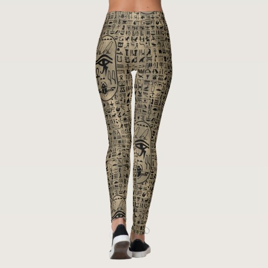 Sepia hiërogliefen leggings (Achterkant)