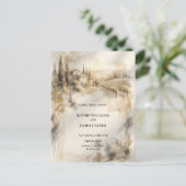 Sepia Highland Manor Save The Date Postkaart (Staand voorkant)