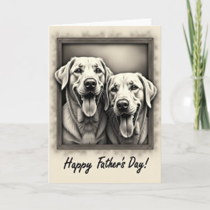 Sepia Honden Vaderdag Kaart