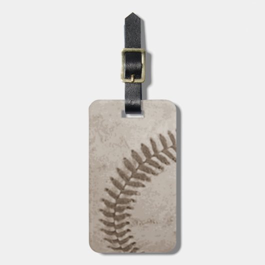  Sepia Honkbal Bagagelabel (Voorkant verticaal)