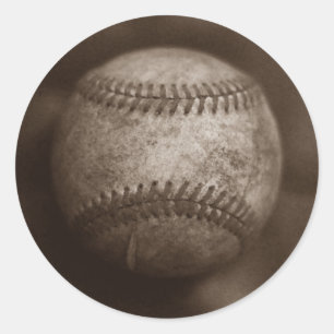  Sepia Honkbal Ronde Sticker