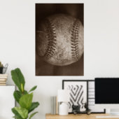 Sepia Honkbal Uniek Kunstwerk Poster (Thuiskantoor)