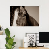 Sepia Horse fotografie Poster (Thuiskantoor)