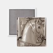 Sepia Horse Magneet (Voorkant / Achterkant)