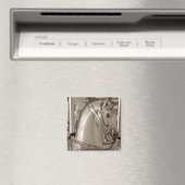 Sepia Horse Magneet (Insitu (Vaatwasser))