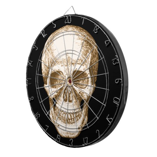 Sepia Human skull Dartbord (Voorkant Rechts)