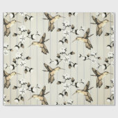  Sepia Hummingbird & Florals Cadeaupapier (Vlak)
