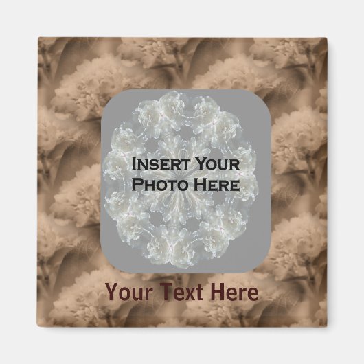 Sepia Hydrangea Flowers Photo Magnet (Voorkant)